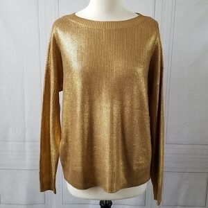 INC International Concepts Metallic Gold Sweater